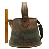 Antique CRUDE COPPER JUG Primitive FRENCH KETTLE Watering Can ODD BUCKET Patina!