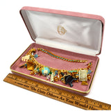 Rare! LUNCH AT THE RITZ "THE WORLD BRUNCH" CHARM BRACELET Eiffel Tower GLOBE ++