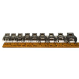 Briefly Used SNAP-ON CROWFOOT SOCKET SET 9 Sockets + Rail FCOM 10mm-18mm METRIC