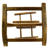 Antique YARN WINDER Primitive & Crude STRING SPINNER Oak WOOD NAILS Decor c.19th
