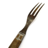 Antique CIVIL WAR ERA FORK Wood & Steel 3-PRONG/TINE Unbranded PRIMITIVE UTENSIL