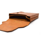 Vintage COWHIDE LEATHER CASE by "WARNER PRODUCTS OF HOLLYWOOD" Odd CRYPTIC MOTIF