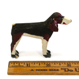 VTG/Antique CARVED WOOD HOUND DOG Mini/Miniature 2.5" FOLK ART Hand-Painted RARE
