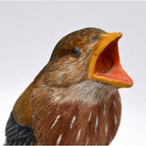 Hand-Carved FOLK ART BIRD STATUE Signed "#304 KEN LOWENSTINE 1989" Hand-Painted!