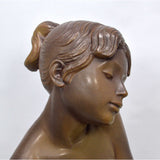 Very Rare LARGE 18" LLADRO Signed "CATALA BLANES" #65 Porcelain NUDE GIRL +Stand