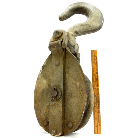 Vintage 12-TON SNATCH BLOCK Star Logo SINGLE SHEAVE 7" Wheel PARTS/REPAIR/DECOR