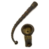 Antique ISLAMIC CHIBOUK SMOKING PIPE Brass & Copper TOPHANE BOWL Ottoman RARE!!