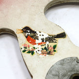 Vintage FOLK ART CARNIVAL GAME WHEEL 29" Gambling CASINO Gaming 0-40 BIRD MOTIF