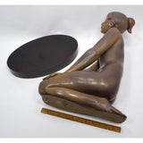 Very Rare LARGE 18" LLADRO Signed "CATALA BLANES" #65 Porcelain NUDE GIRL +Stand