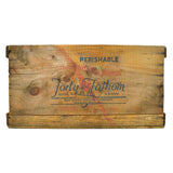 Vintage "FORTY FATHOM BRAND" FISH CRATE Wood Box by BAY STATE FISHING CO. Boston