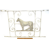 Salvaged ARCHITECTURAL HARDWARE Aluminum SCREEN DOOR FRAME w/ HORSE MOTIF c.1950
