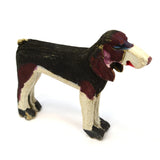 VTG/Antique CARVED WOOD HOUND DOG Mini/Miniature 2.5" FOLK ART Hand-Painted RARE
