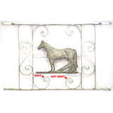 Salvaged ARCHITECTURAL HARDWARE Aluminum SCREEN DOOR FRAME w/ HORSE MOTIF c.1950