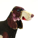 VTG/Antique CARVED WOOD HOUND DOG Mini/Miniature 2.5" FOLK ART Hand-Painted RARE