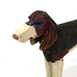 VTG/Antique CARVED WOOD HOUND DOG Mini/Miniature 2.5" FOLK ART Hand-Painted RARE