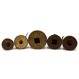 Antique CAST IRON SLIDING SCALE WEIGHT Lot of 5 Hanging HOOK WEIGHTS 22 lb Total