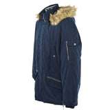 New w/ Tags! NAUTICA MEN'S COAT Faux/Fake Fur HOODED PARKA Dark Navy SIZE: MED.