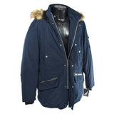 New w/ Tags! NAUTICA MEN'S COAT Faux/Fake Fur HOODED PARKA Dark Navy SIZE: MED.