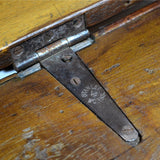 Antique DOVETAIL HARDWOOD BLANKET CHEST 35" Tool Box STANLEY WORKS Brass Handles