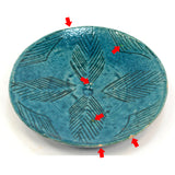 Ancient PERSIAN GLAZED POTTERY PLATE 6-13/16" Turkish TURQUOISE DISH c.12th-14th