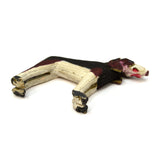 VTG/Antique CARVED WOOD HOUND DOG Mini/Miniature 2.5" FOLK ART Hand-Painted RARE