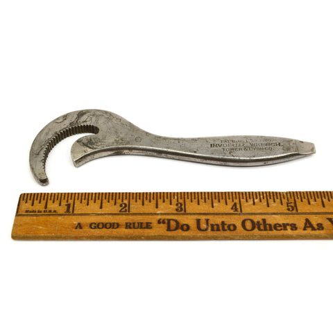 Antique "INVOLUTE" ALLIGATOR WRENCH-SCREWDRIVER COMBO TOOL by TOWER & LYON CO.
