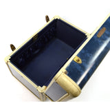 Vintage SAMSONITE #4712 LADIES TRAIN CASE 13"x8"x9" w/ TAG, TRAY & KEY Dark Blue