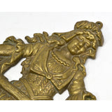 Vintage BRASS FIGURAL WOMAN WALL DECOR 18" Salvaged/Broken Coat Rack REPURPOSE?!