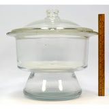 Chemistry LAB GLASS DESICCATOR 12" Tall, 2 Liter w/ 9" PORCELAIN PLATE *Damage*