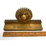 Vintage US MARINES "MACHINERY REPAIRMAN SCHOOL" Brass Award + EAGLE-GLOBE INSERT