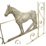 Salvaged ARCHITECTURAL HARDWARE Aluminum SCREEN DOOR FRAME w/ HORSE MOTIF c.1950