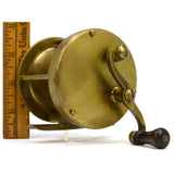 Antique ALL BRASS FISHING REEL Marked "250" Only UNKNOWN MAKER Curved "S" Handle