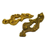 Antique BRASS/BRONZE ESCUTCHEON Lot of 2 Matching Style KEYHOLE COVERS Patina!!