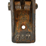 Vintage WALL-MOUNTED FLIP-DOWN STOOL 10" Wood Seat "H&M / CHICAGO HDW. FDRY. CO"