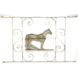 Salvaged ARCHITECTURAL HARDWARE Aluminum SCREEN DOOR FRAME w/ HORSE MOTIF c.1950