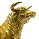 Vintage HEAVY BRASS BULL STATUE Large 21", 24 lbs OX / OXEN FIGURINE Wall Street