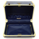 Vintage SAMSONITE #4712 LADIES TRAIN CASE 13"x8"x9" w/ TAG, TRAY & KEY Dark Blue