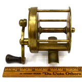Antique ALL BRASS FISHING REEL Marked "250" Only UNKNOWN MAKER Curved "S" Handle