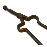 Antique FORGED IRON BLACKSMITH TONGS 22.75" Primitive FIREPLACE TOOL Hearth-Ware
