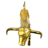 Vintage HEAVY BRASS BULL STATUE Large 21", 24 lbs OX / OXEN FIGURINE Wall Street