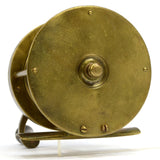 Antique ALL BRASS FISHING REEL Marked "250" Only UNKNOWN MAKER Curved "S" Handle