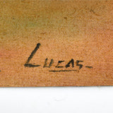 Antique ORIGINAL RISQUE ART "LUCAS" PAINTING Wallpaper Canvas TOPLESS-NUDE WOMAN