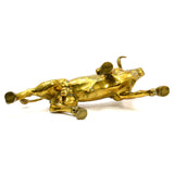 Vintage HEAVY BRASS BULL STATUE Large 21", 24 lbs OX / OXEN FIGURINE Wall Street