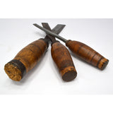 Vintage NOOITGEDAGT CHISEL Lot of 3 "J.N.I.J" Woodworking Tools SWEDISH CHISELS!