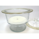 Chemistry LAB GLASS DESICCATOR 12" Tall, 2 Liter w/ 9" PORCELAIN PLATE *Damage*