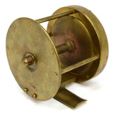 Antique ALL BRASS FISHING REEL Marked "250" Only UNKNOWN MAKER Curved "S" Handle