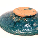 Ancient PERSIAN GLAZED POTTERY PLATE 6-13/16" Turkish TURQUOISE DISH c.12th-14th