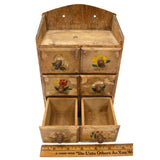 Vintage SMALL SEWING CABINET Wood APOTHECARY/SPICE RACK 6 Drawers MADE IN JAPAN