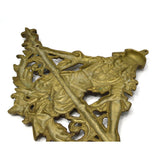 Vintage BRASS FIGURAL WOMAN WALL DECOR 18" Salvaged/Broken Coat Rack REPURPOSE?!