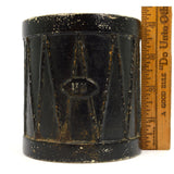 Vintage CAST IRON BANK by KENCO PRODUCTS 4" Barrel-Shaped MARKED "US" Black RARE